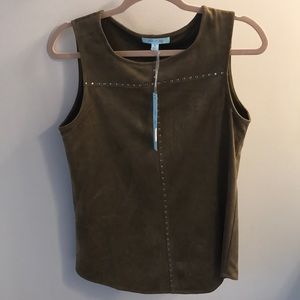 Olive Faux suede tank